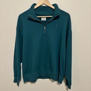 Champion Teal Quadra zip Sweater size Large